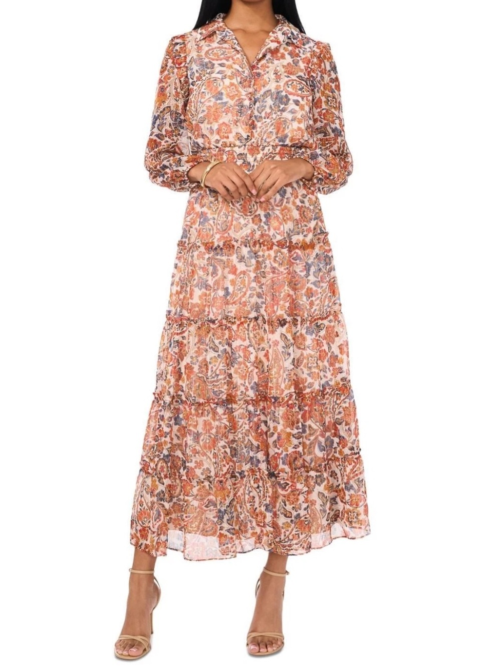 BNWT MSK Tiered Floral Maxi Dress